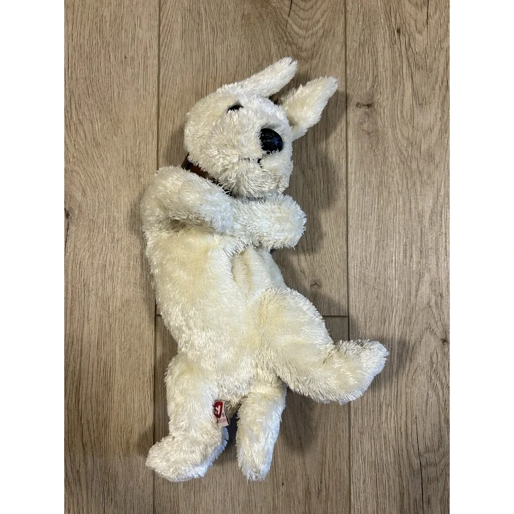 Tidbit Ty Classics Puppy Dog Plush Retriever Doodle Cream Ivory White 2001 Silk